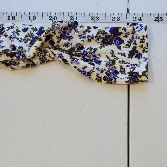 Free People Intimately Free Kaya Print Cutout Bodysuit Blue Micro Floral Fairy - Picture 13 of 13